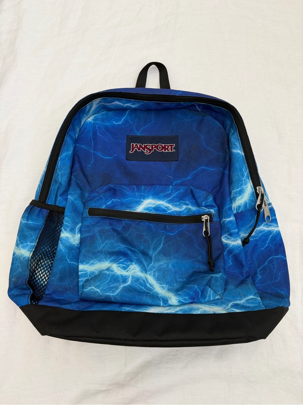 Jansport Cross Town Plus Electric Blue Lightning Print Backpack